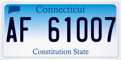 CT license plate AF61007