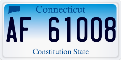 CT license plate AF61008