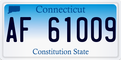 CT license plate AF61009
