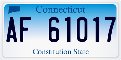 CT license plate AF61017