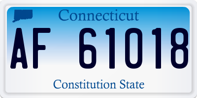 CT license plate AF61018