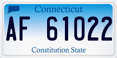CT license plate AF61022