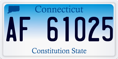 CT license plate AF61025