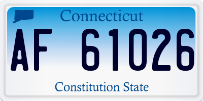 CT license plate AF61026