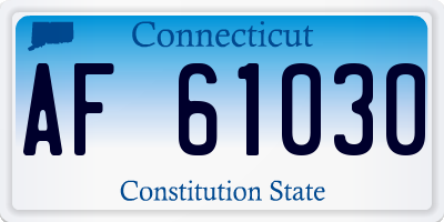 CT license plate AF61030