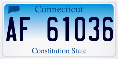 CT license plate AF61036
