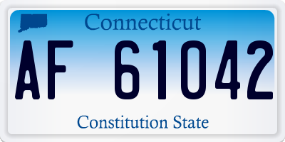 CT license plate AF61042