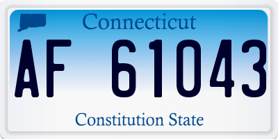 CT license plate AF61043