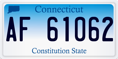CT license plate AF61062