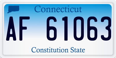 CT license plate AF61063