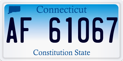 CT license plate AF61067