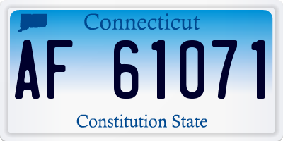 CT license plate AF61071