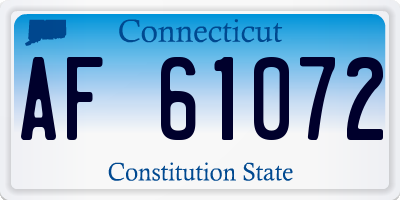 CT license plate AF61072