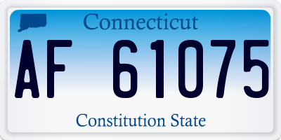 CT license plate AF61075