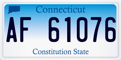 CT license plate AF61076