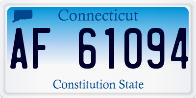 CT license plate AF61094