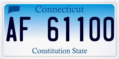 CT license plate AF61100