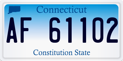 CT license plate AF61102