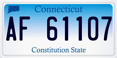 CT license plate AF61107