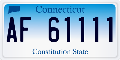 CT license plate AF61111