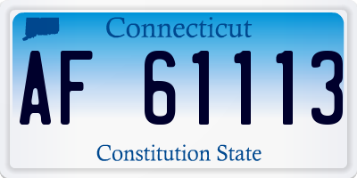 CT license plate AF61113