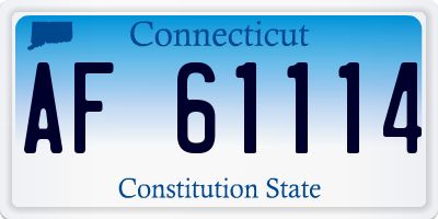 CT license plate AF61114