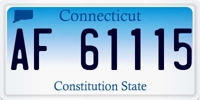 CT license plate AF61115