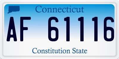 CT license plate AF61116