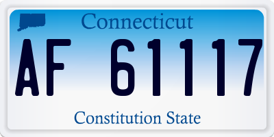 CT license plate AF61117