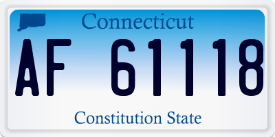 CT license plate AF61118
