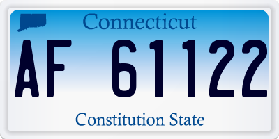CT license plate AF61122