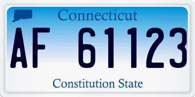 CT license plate AF61123