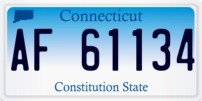 CT license plate AF61134