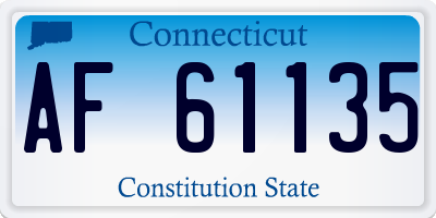 CT license plate AF61135
