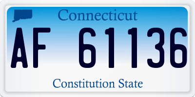 CT license plate AF61136