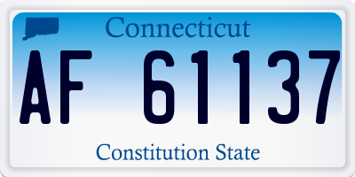 CT license plate AF61137