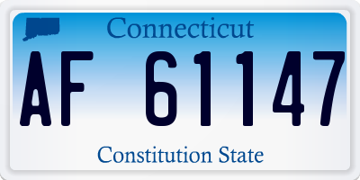 CT license plate AF61147