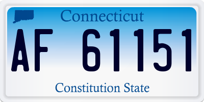 CT license plate AF61151