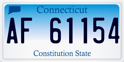 CT license plate AF61154