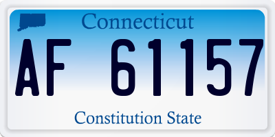 CT license plate AF61157