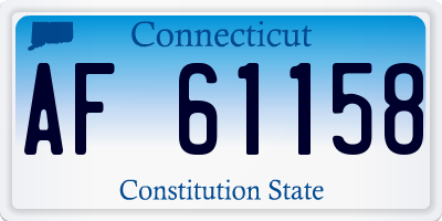 CT license plate AF61158