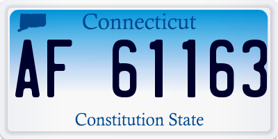 CT license plate AF61163