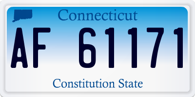 CT license plate AF61171