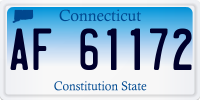 CT license plate AF61172
