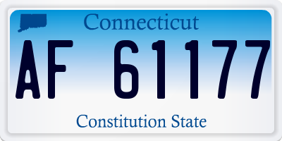 CT license plate AF61177