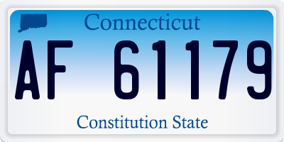 CT license plate AF61179