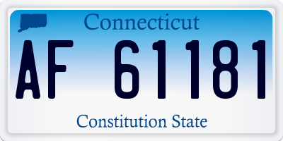 CT license plate AF61181