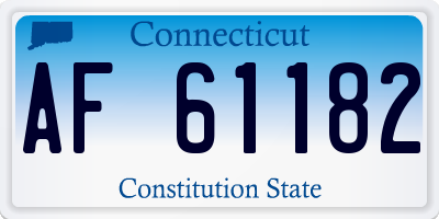 CT license plate AF61182