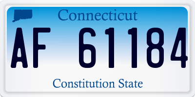 CT license plate AF61184