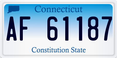 CT license plate AF61187